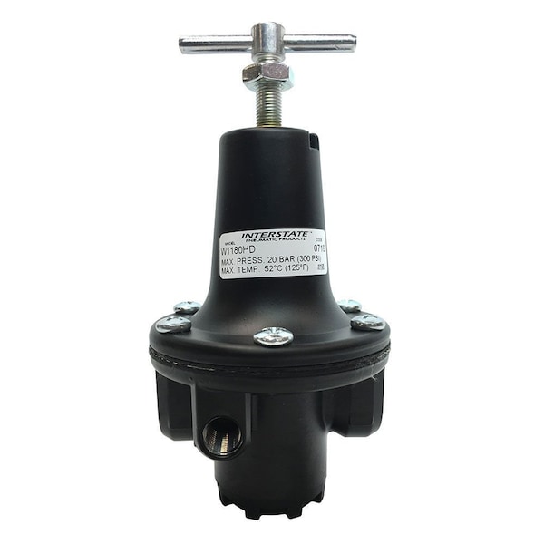 Interstate Pneumatics 1/2 Inch Large W/ 'T' Handle Regulator 0-120 PSI W1180HD - main